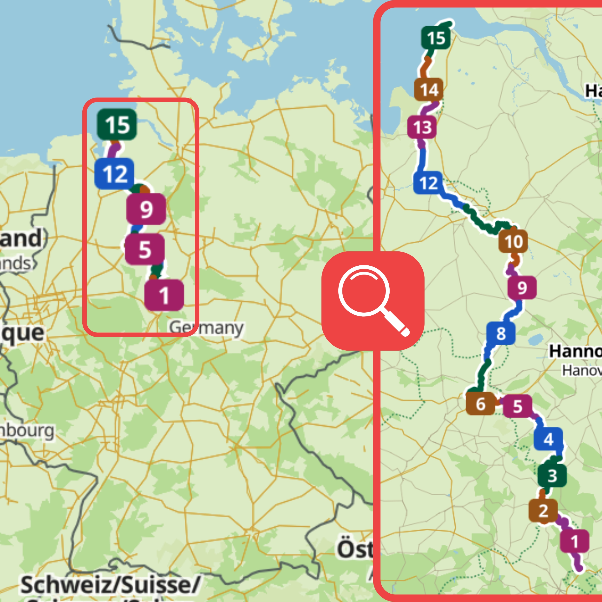 itinéraire cyclable nord-ouest de l'allemagne