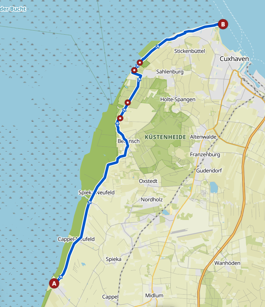 étape 15 route de la Weser